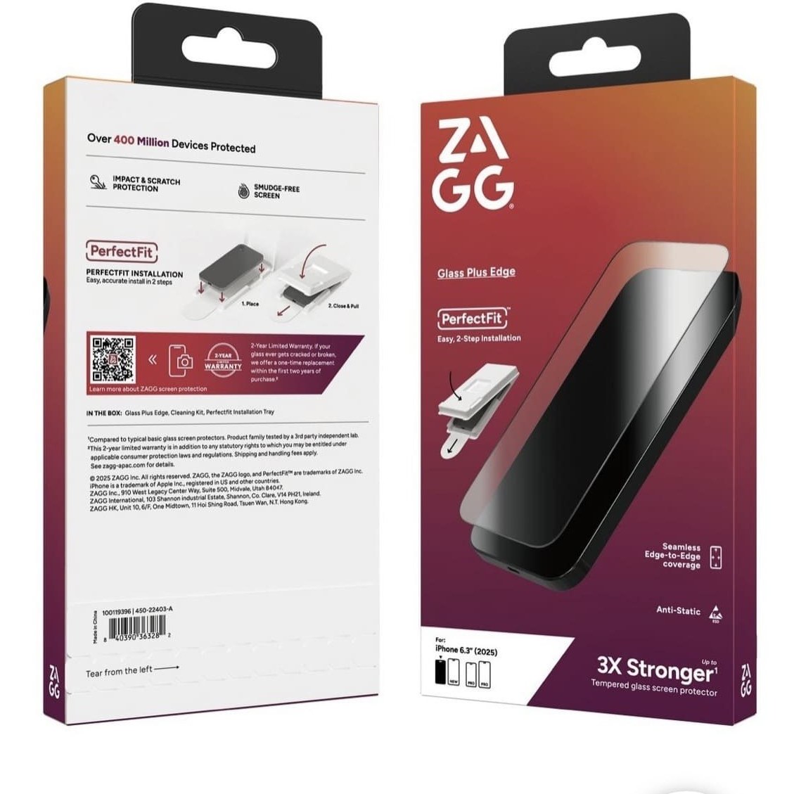 محافظ صفحه نمایش زگ مدل ZAGG Glass Plus Edge مناسب برای آیفون ۱8 پرو و ۱8 پرومکس